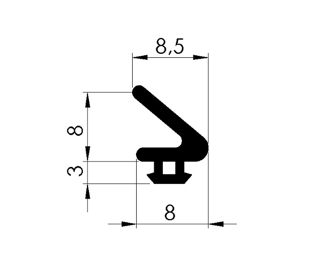 Dichtungsdiagramm für wasserdichte Pendeltür