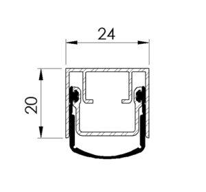 automatic plinth diagram for watertight hinged door