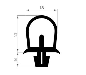 schéma joint pour porte étanche coulissante