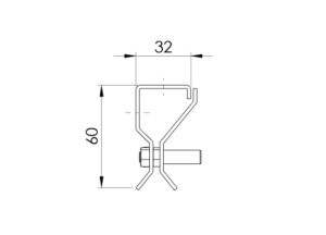 schéma mesures fixation SPENLE L22 pour rideaux à lanières