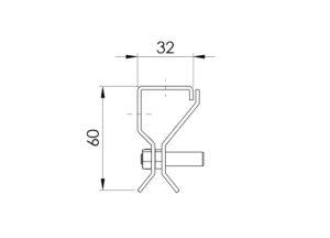 Diagramm der Befestigungsmaßnahmen für SPENLE L22 für Streifenvorhänge