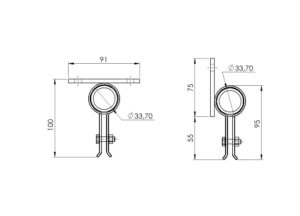 Diagramm des Befestigungsprofils SPENLE O22 für Streifenvorhänge