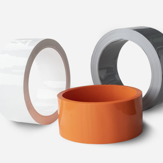 rolls of flexible and opaque PVC strips