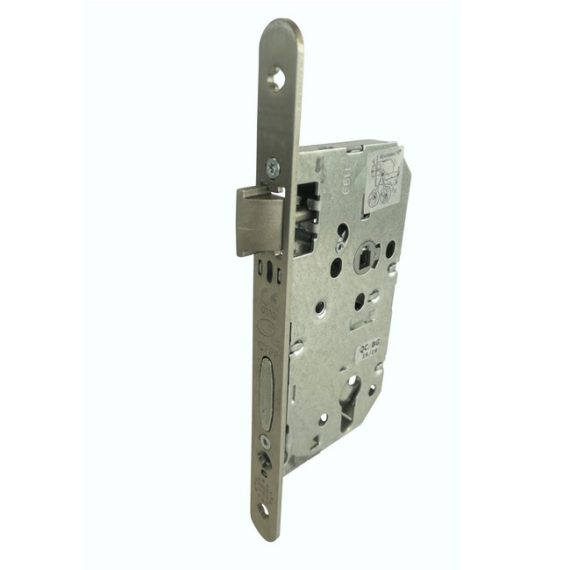 lock with stainless steel faceplate for service door