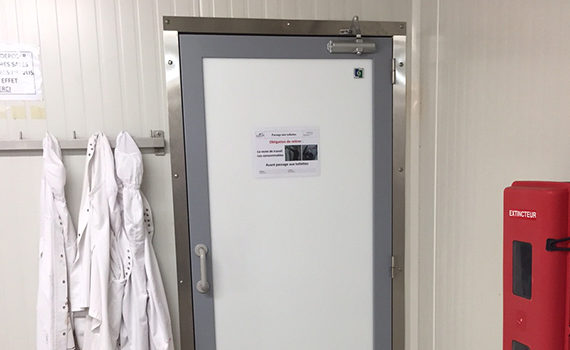 polyethylene service door for food industry