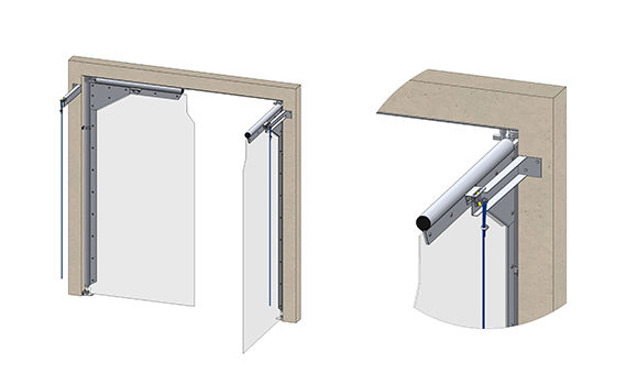 flexible leaf door opening system diagram