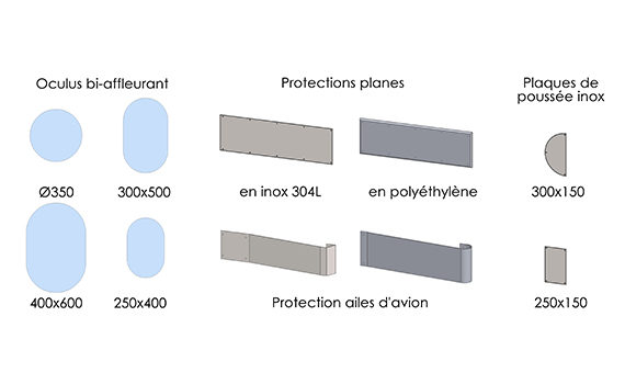 schéma options pour portes va-et-vient SP800