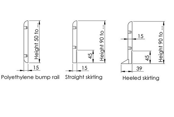 SPENLE wall impact protections skirting dimensions